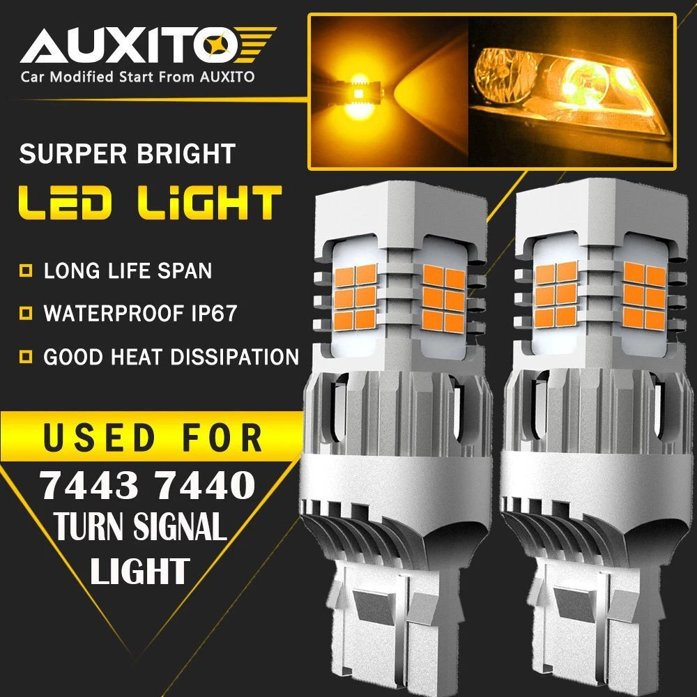 AUXITO Amber 7440 Anti Hyper Flash LED Turn Signal Light Extreme Bright 4KG EOA AUXITO