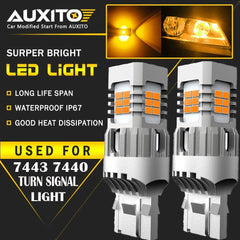 AUXITO Amber 7440 Anti Hyper Flash LED Turn Signal Light Extreme Bright 4KG EOA AUXITO