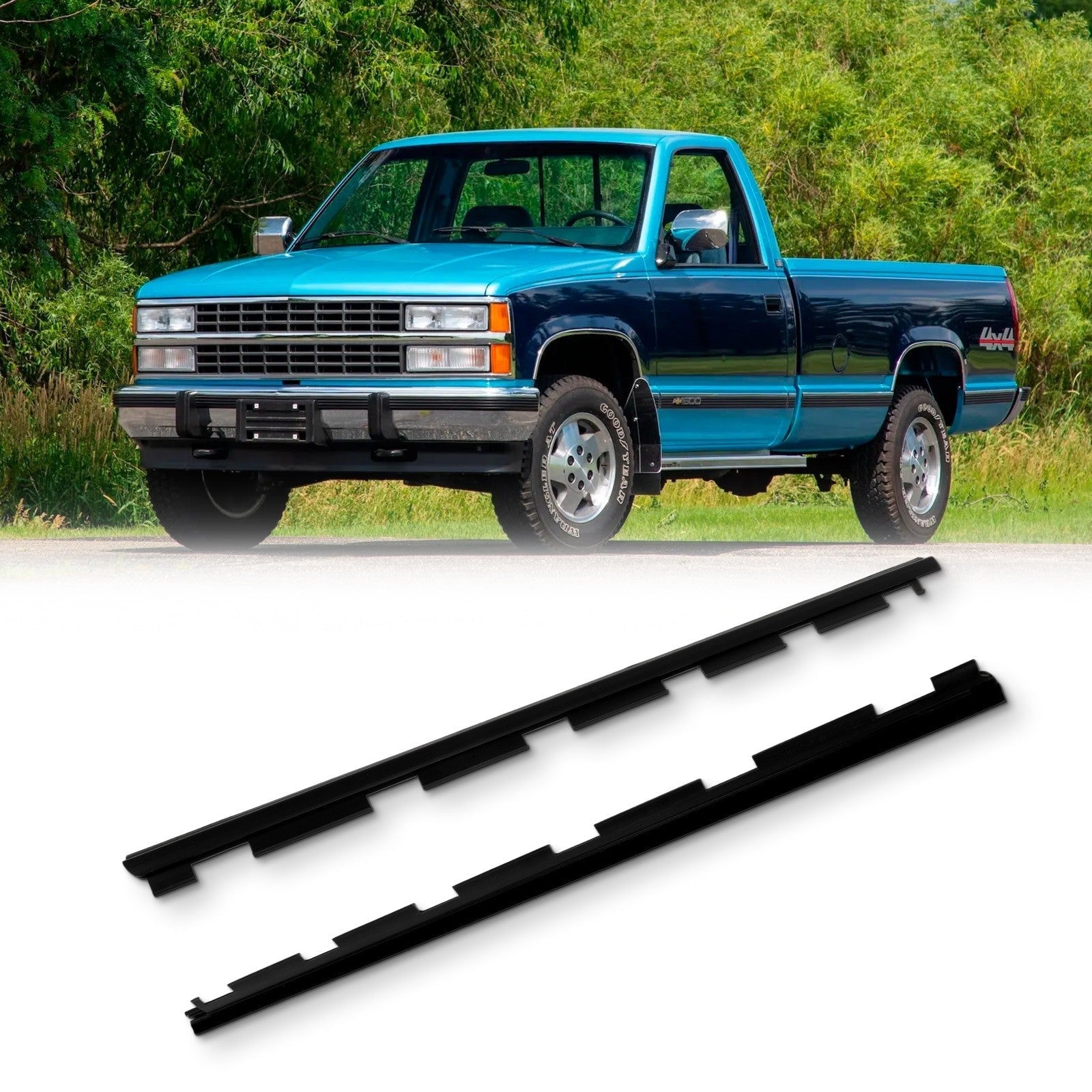 For 1992-1994 Chevrolet Blazer Pair Front Door Window Seal Belt Molding 6B93BC-57