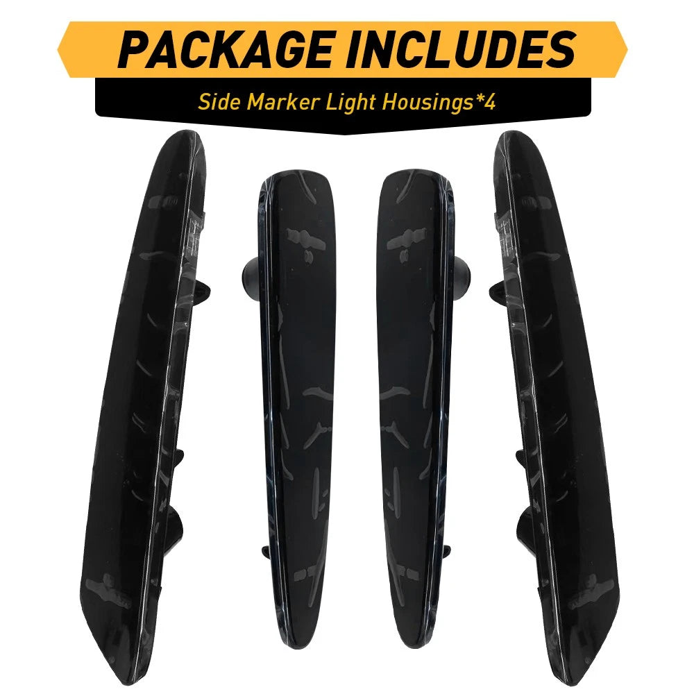 For 2005-2013 Chevy Corvette C6 Smoked Front & Rear Side Marker Lights Housing A 6B93BC-57