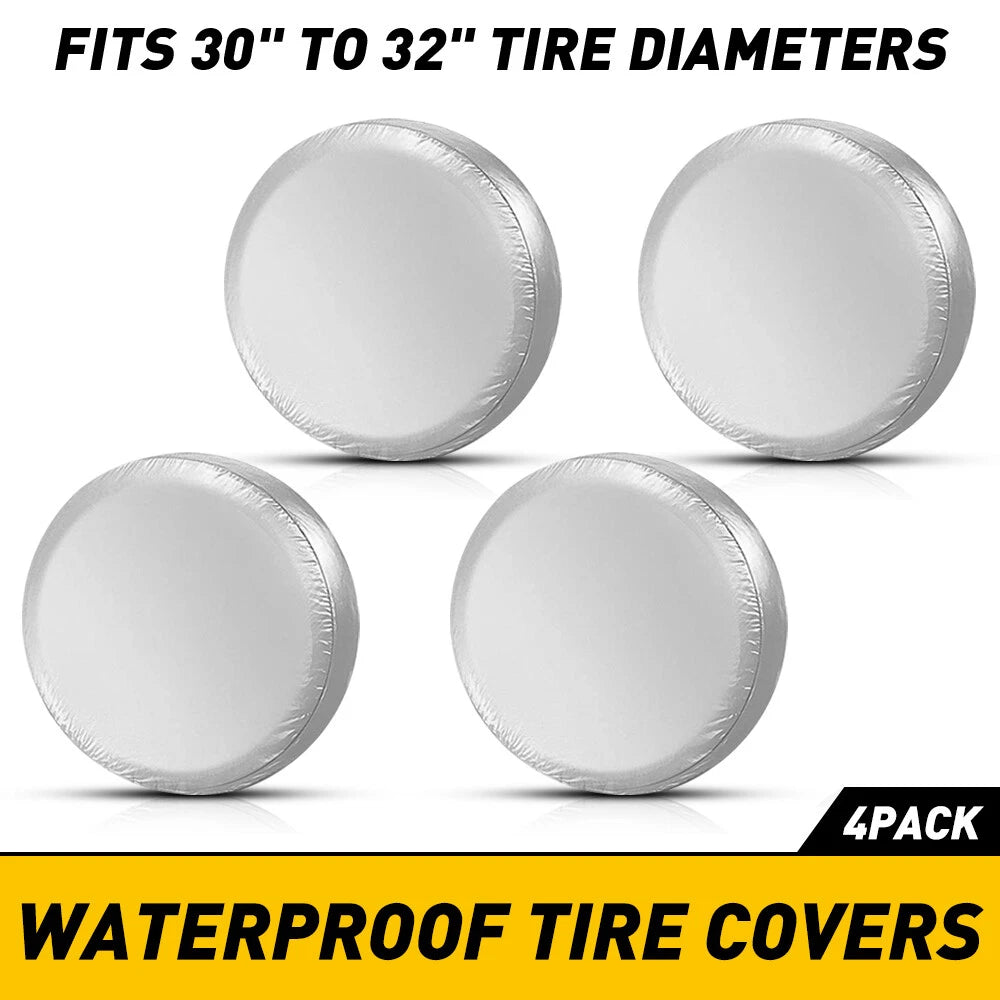 30" 31" 32" Wheel Tire Covers For RV Trailer Camper Car Truck Motorhome SUV 4Pcs 6B93BC-57