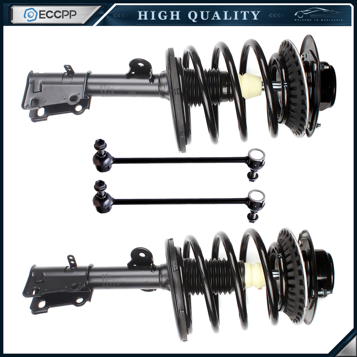 4 Front Complete Struts+ Sway Bar Link for Chrysler Town & Country Dodge Caravan