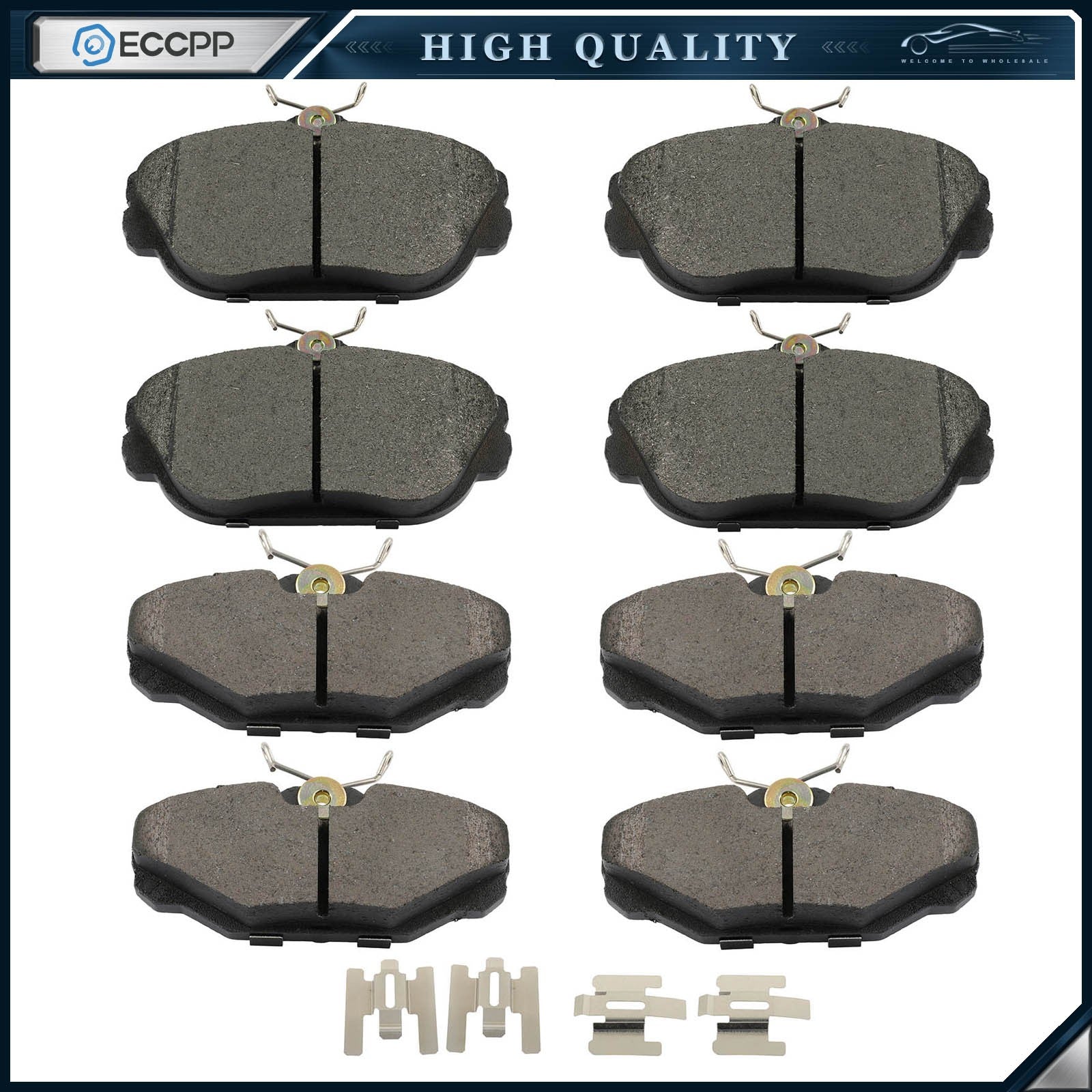 8PCS Front And Rear Semi-Metallic Brake Pads Kit For Ford Taurus 1994 - 2000 6B93BC-57