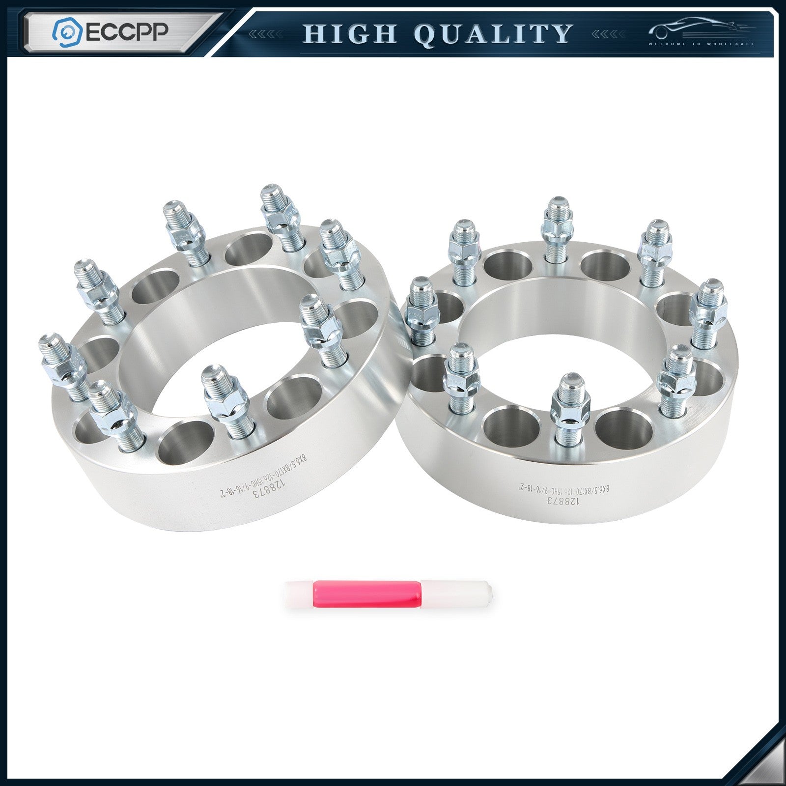 2 Pcs 2" 8x6.5 to 8x170 Wheel Adapters 9/16"x18 For Dodge Ram 2500 3500 to F-250 6B93BC-57