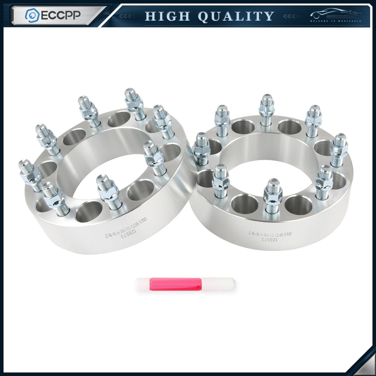 2 Pcs 2" 8x6.5 to 8x170 Wheel Adapters 9/16"x18 For Dodge Ram 2500 3500 to F-250 6B93BC-57