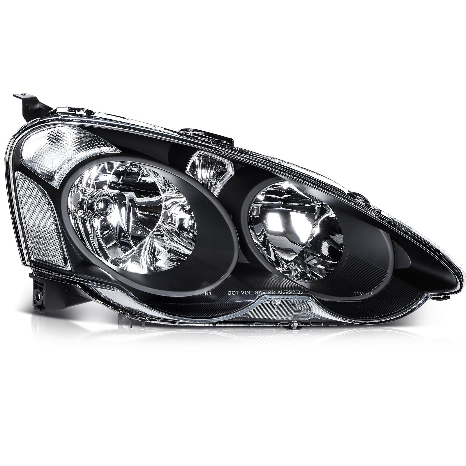 Pair Kit Halogen Headlights Assembly For 2002-2004 Acura RSX 2.0L Black 6B93BC-57