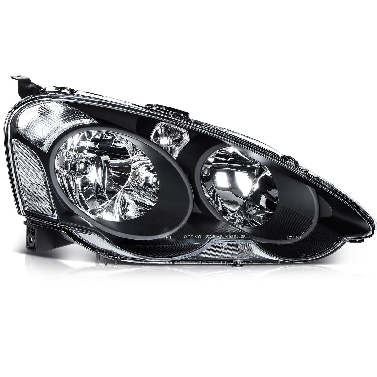 Pair Kit Halogen Headlights Assembly For 2002-2004 Acura RSX 2.0L Black 6B93BC-57