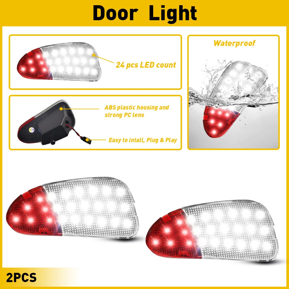 2pcs 24-LED Panel Door Courtesy Interior Light For Lamp Ford 1997-2003 F150 F250 6B93BC-57