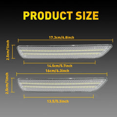 For 2010-14 Ford Mustang LED White Side Marker Light Lens Clear Front Rear 4pcs 6B93BC-57