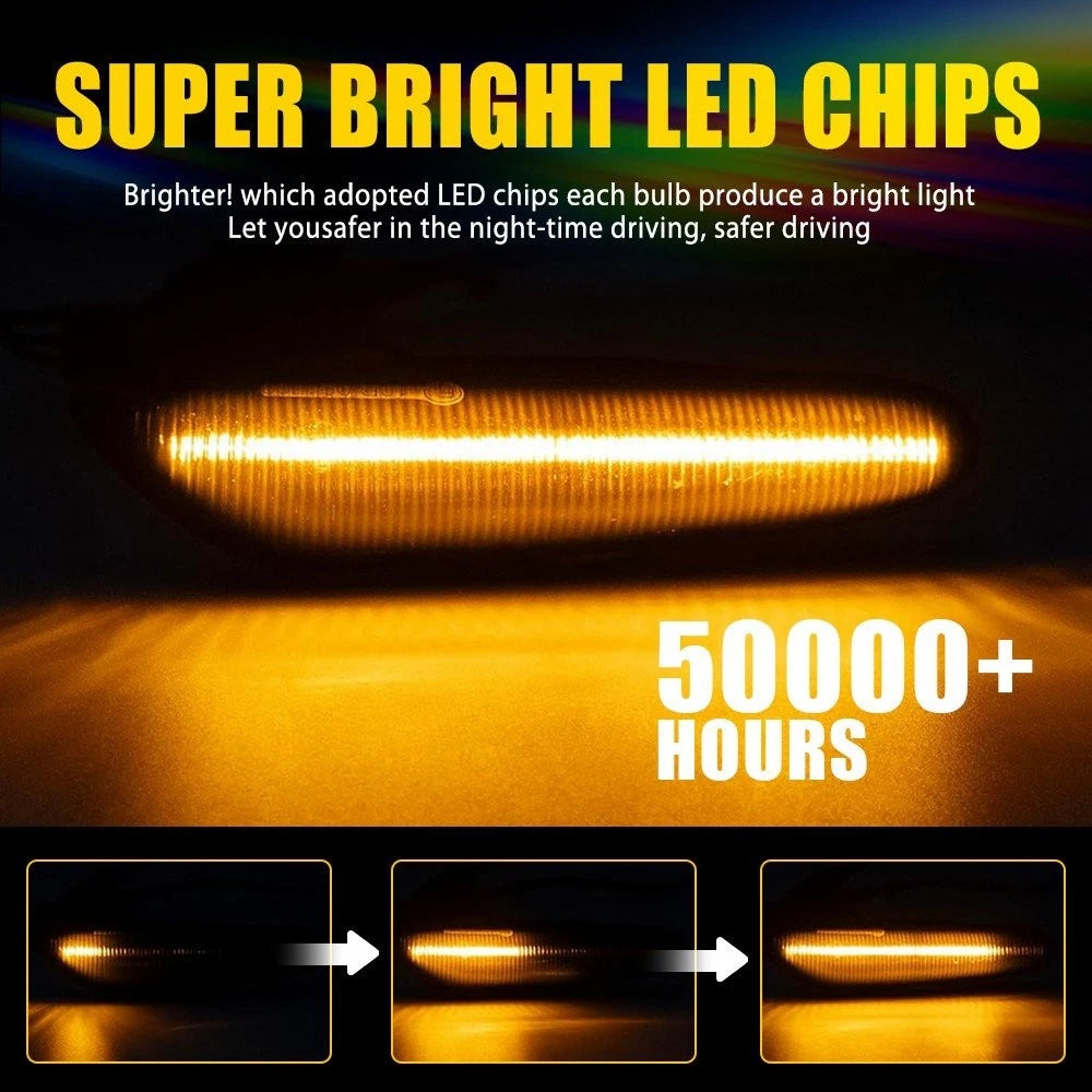 Sequential Smoked LED Side Marker Lights For BMW E60 E61 E82 E88 E90 E91 E92 EOA 6B93BC-57