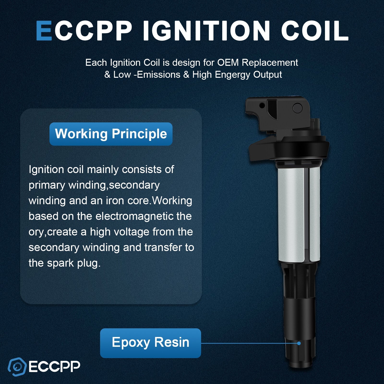 ECCPP 6 Ignition Coils For 2001-2005 BMW 325i 325xi 2.5L 2003-2006 330Ci 3.0L 6B93BC-57