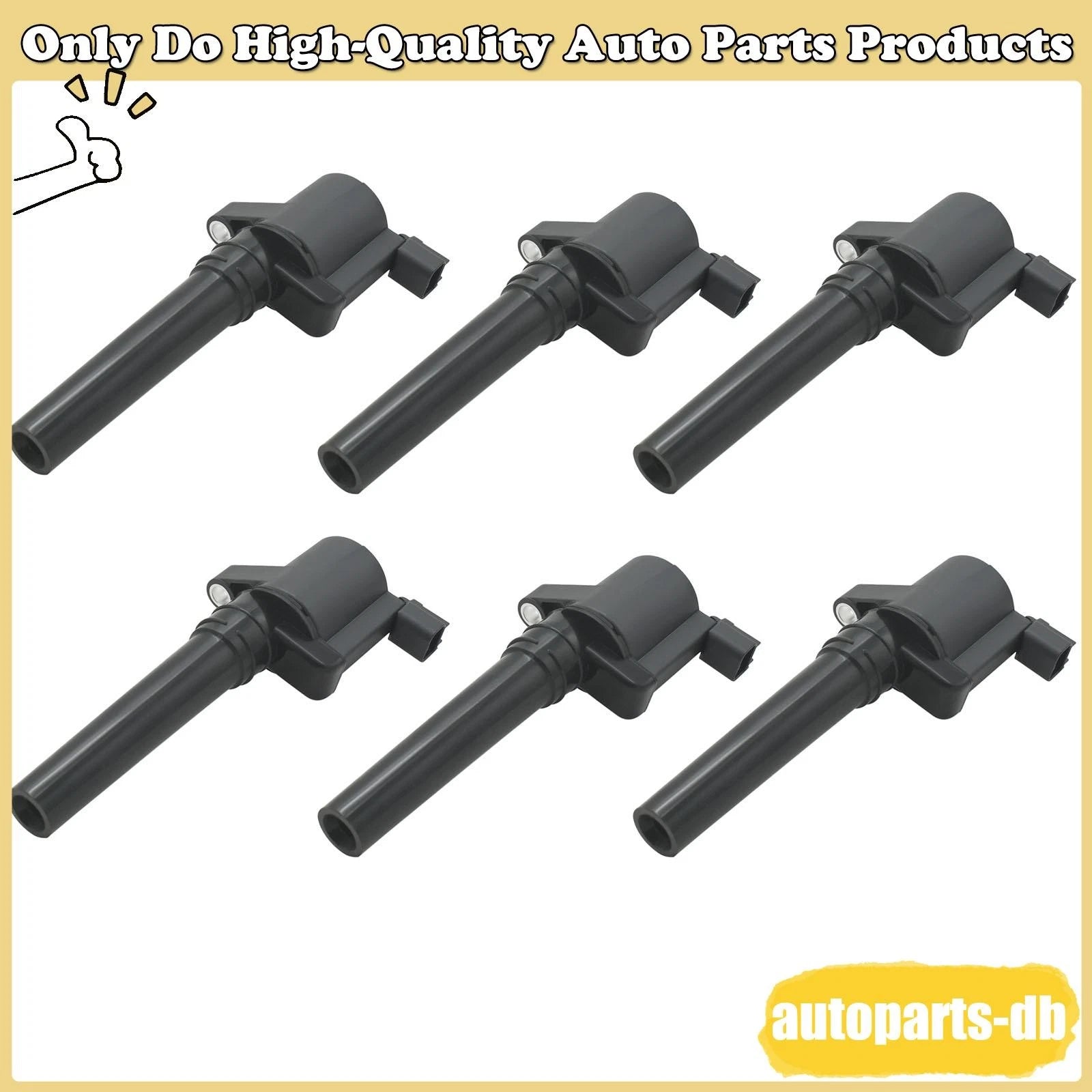 6x Ignition Coils for Aston Martin DB9 Coupe AM3 6.0 V12 4G4E-12A366-AA 2-Pins 6B93BC-57
