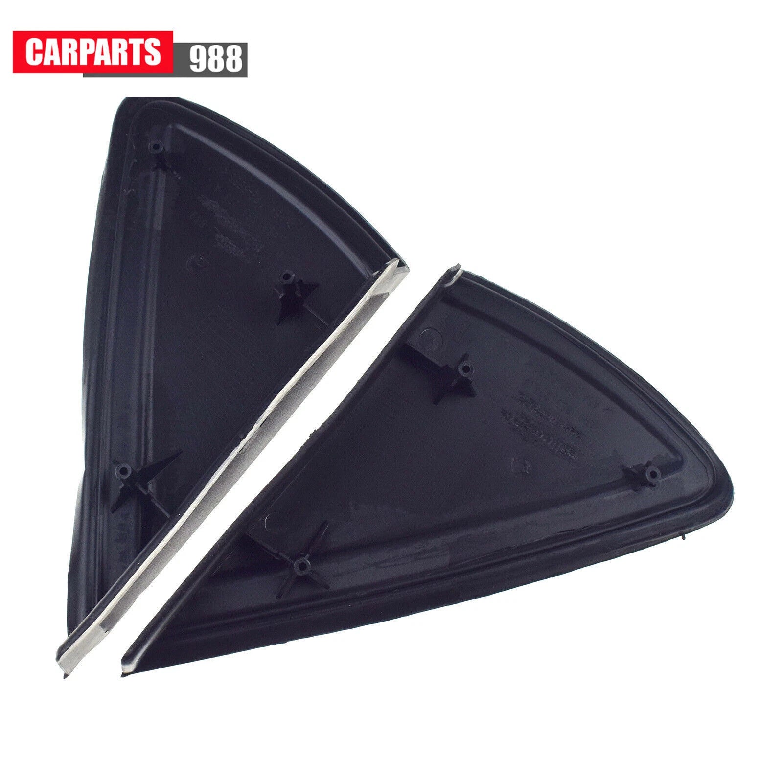 Pair LH RH Rearview Mirror Triangle Molding Cover Black For VW Polo MK5 2010-20 6B93BC-57