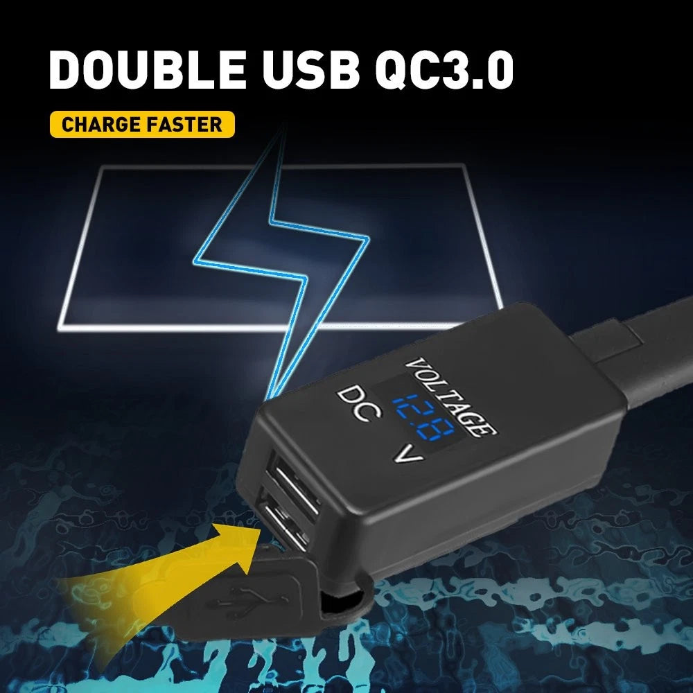 Motorcycle USB Charger Waterproof SAE to USB Cable Adapter Phone GPS Tablets EOA 6B93BC-57