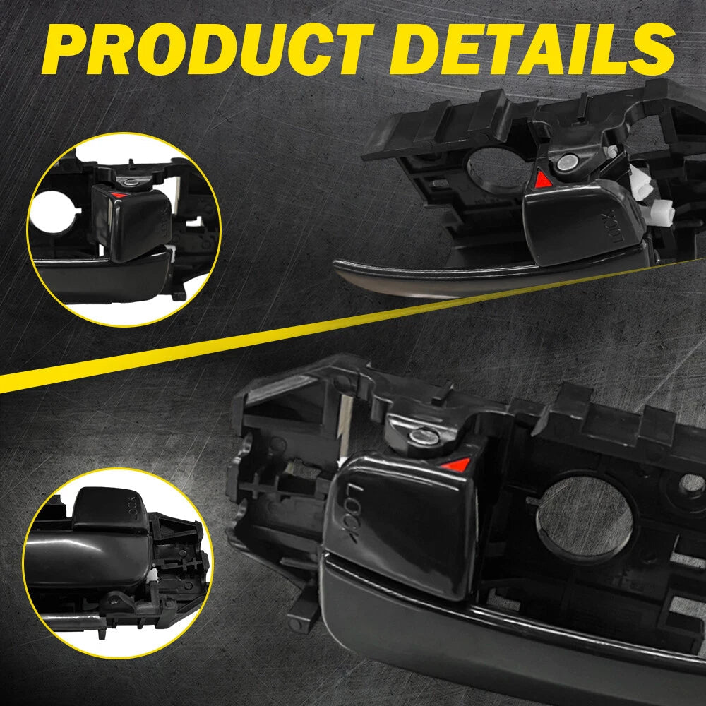 Interior Door Handle For 2001-2006 Hyundai Elantra Set of 2 Front Black Plastic 6B93BC-57