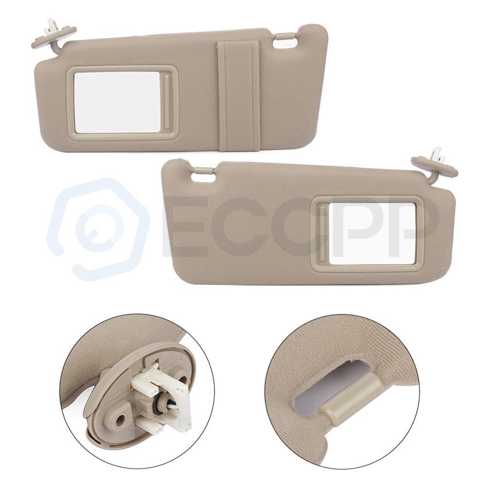 For 2013-2016 Toyota Venza Beige Pair Left & Right Side Sun Visor w/ Sunroof 6B93BC-57
