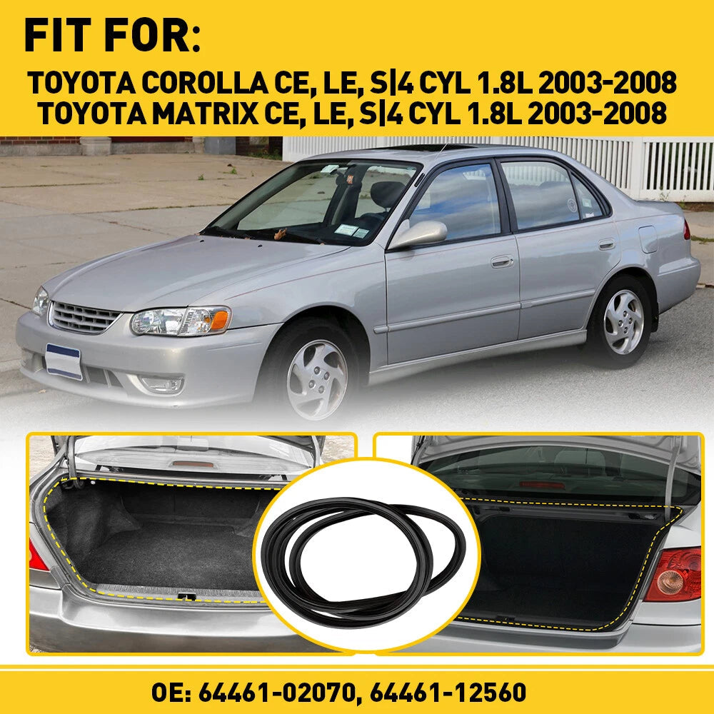 Rubber Weatherstrip Rear Trunk Lid For 2003-2008 Toyota Corolla Seal Strip EOA 6B93BC-57