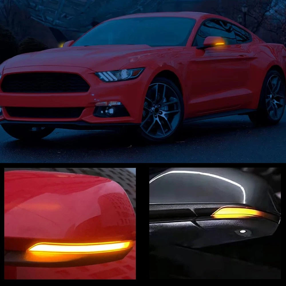 SMOKED Amber LED Sequential Side Mirror Signal Lights For 2015-22 Ford Mustang A 6B93BC-57