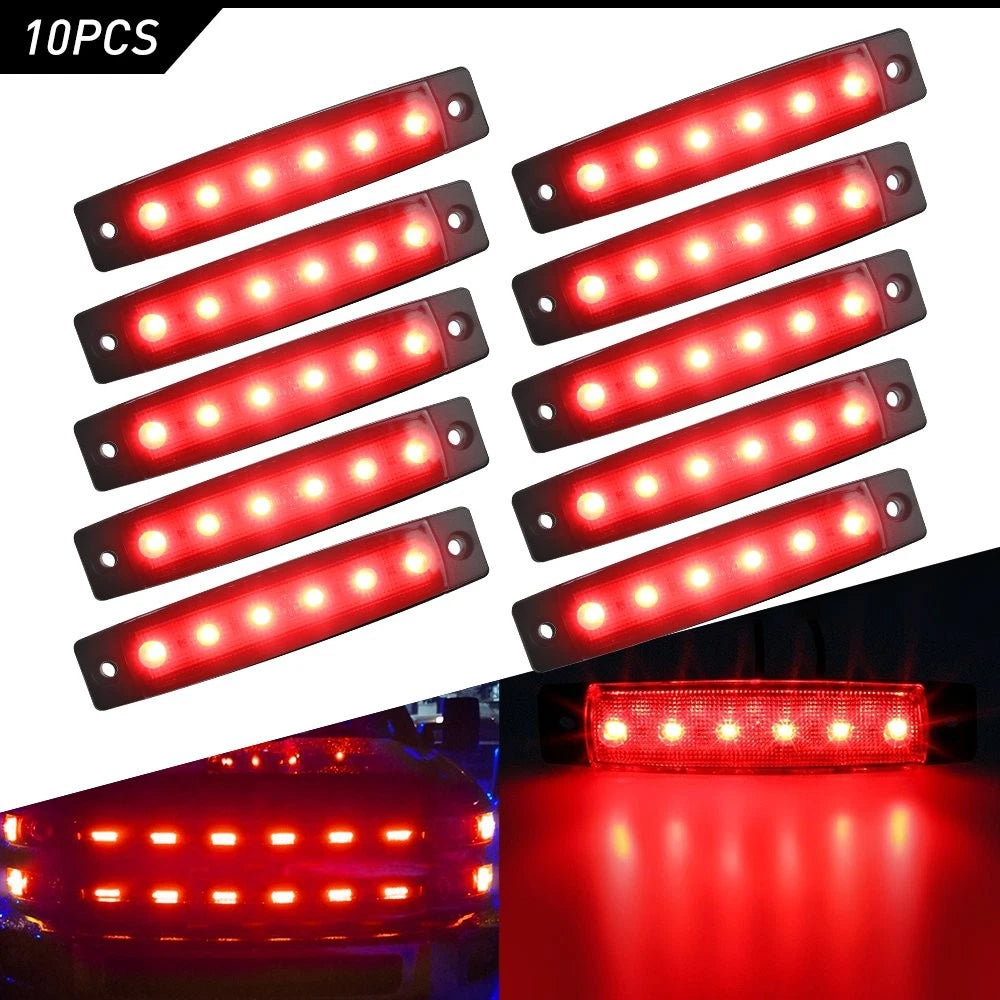 10X Red Marker Side Lights LED Bullet Lights Clearance Trailer Truck Waterproof 6B93BC-57