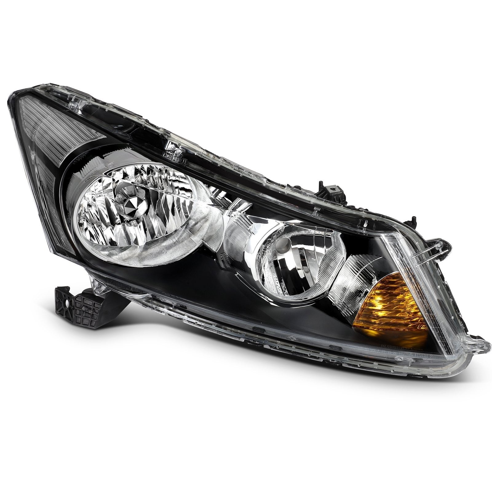 Pair Kit Headlights Assembly For 2008-2012 Honda Accord 2.4L 3.5L Black Amber 6B93BC-57