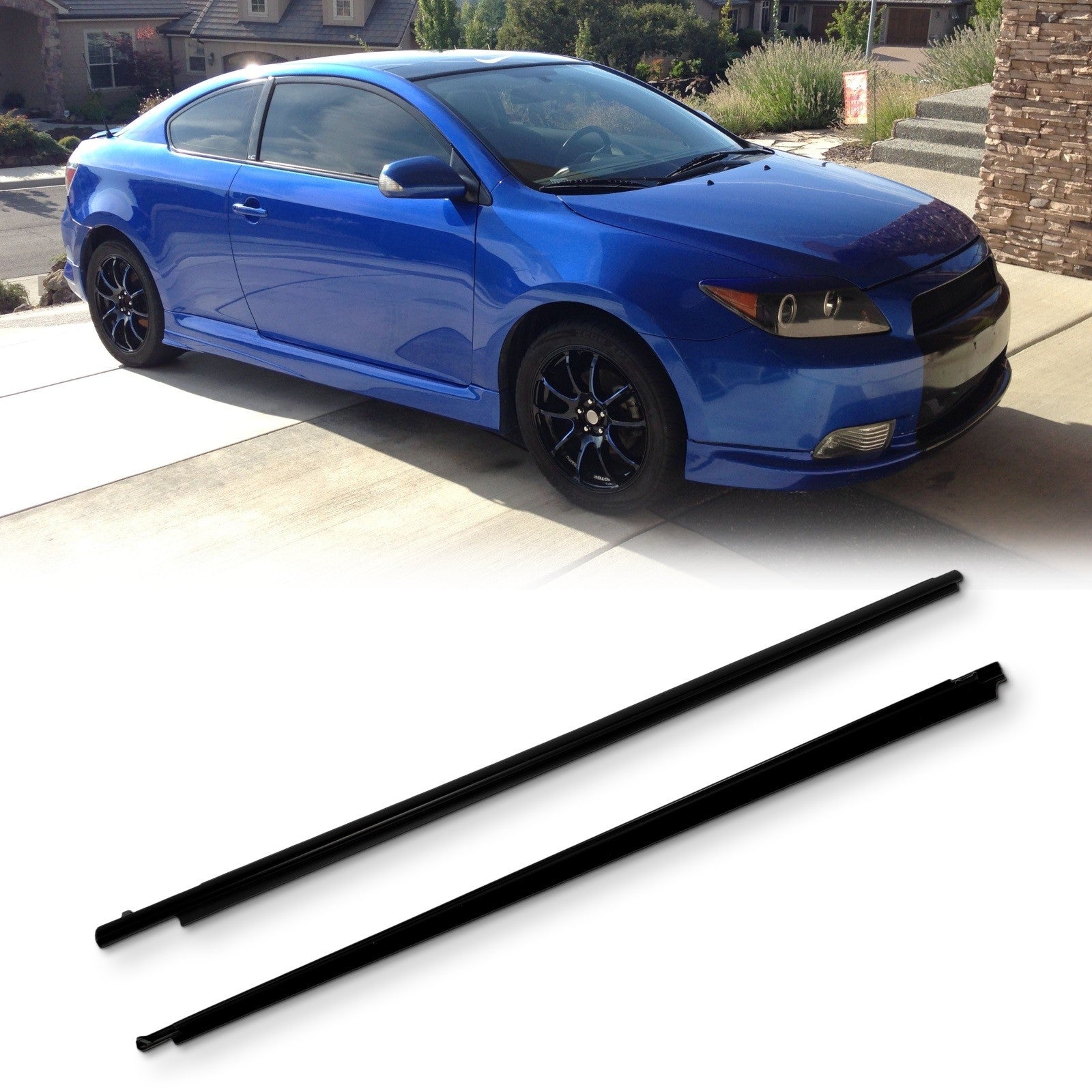 For 2005-2010 Scion TC Pair Front Left & Right Door Window Seal Belt Molding 6B93BC-57