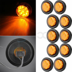 10x Round 2 inch Amber Side Marker 9 Led tail Light Trailer truck universal KOEEP