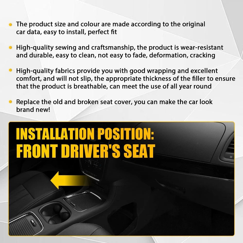 Fit 2011-2016 Chrysler Town Country LH Driver Leather Bottom Seat Cover Black EA 6B93BC-57