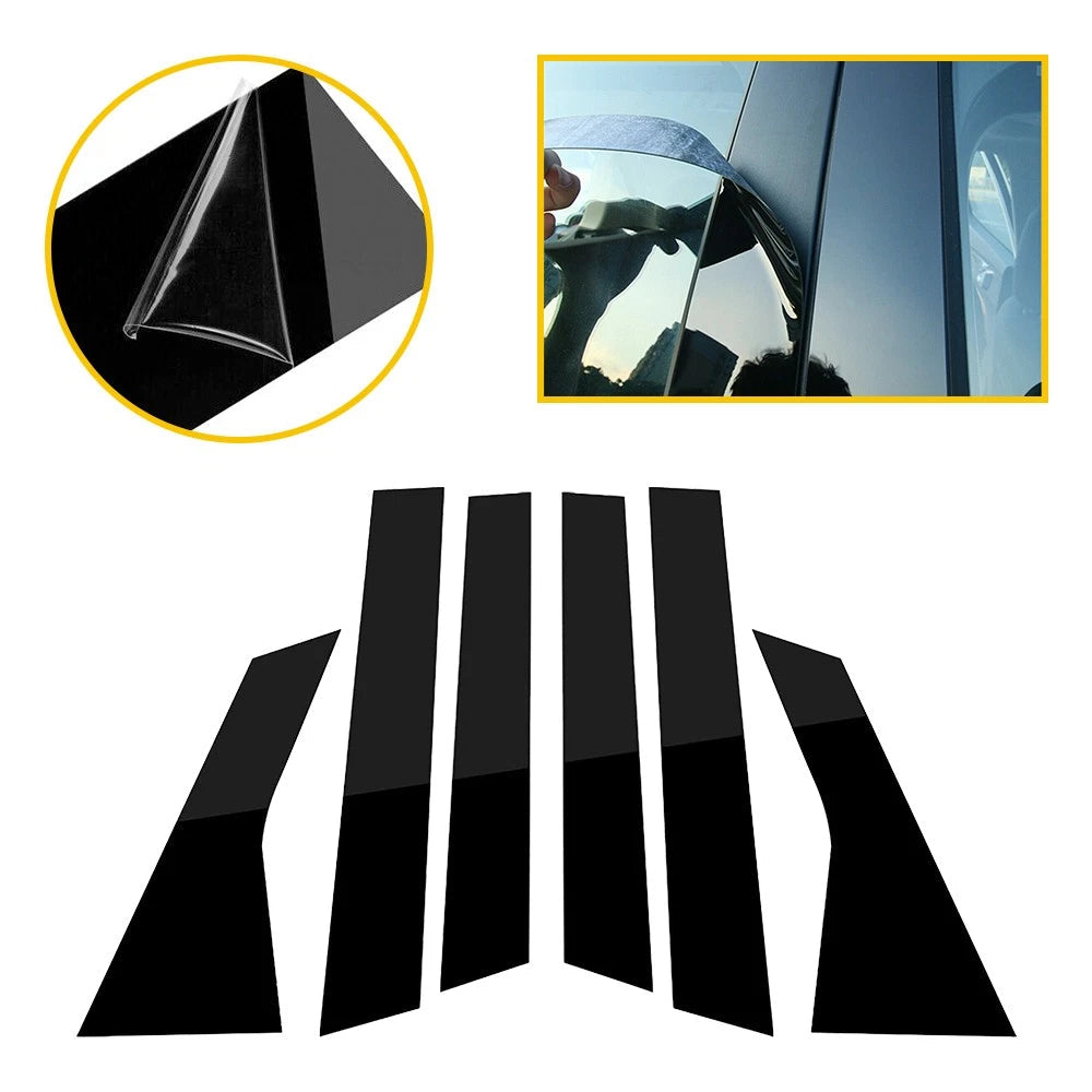 Black Pillar Posts for Honda Accord 2018-21 Set 6pc Door Trim Piano Cover Window 6B93BC-57
