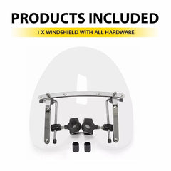 19"x17" Clear Motorcycle Windshield Universal For 7/8" 1" 1.25" Handlebar EOA 6B93BC-57
