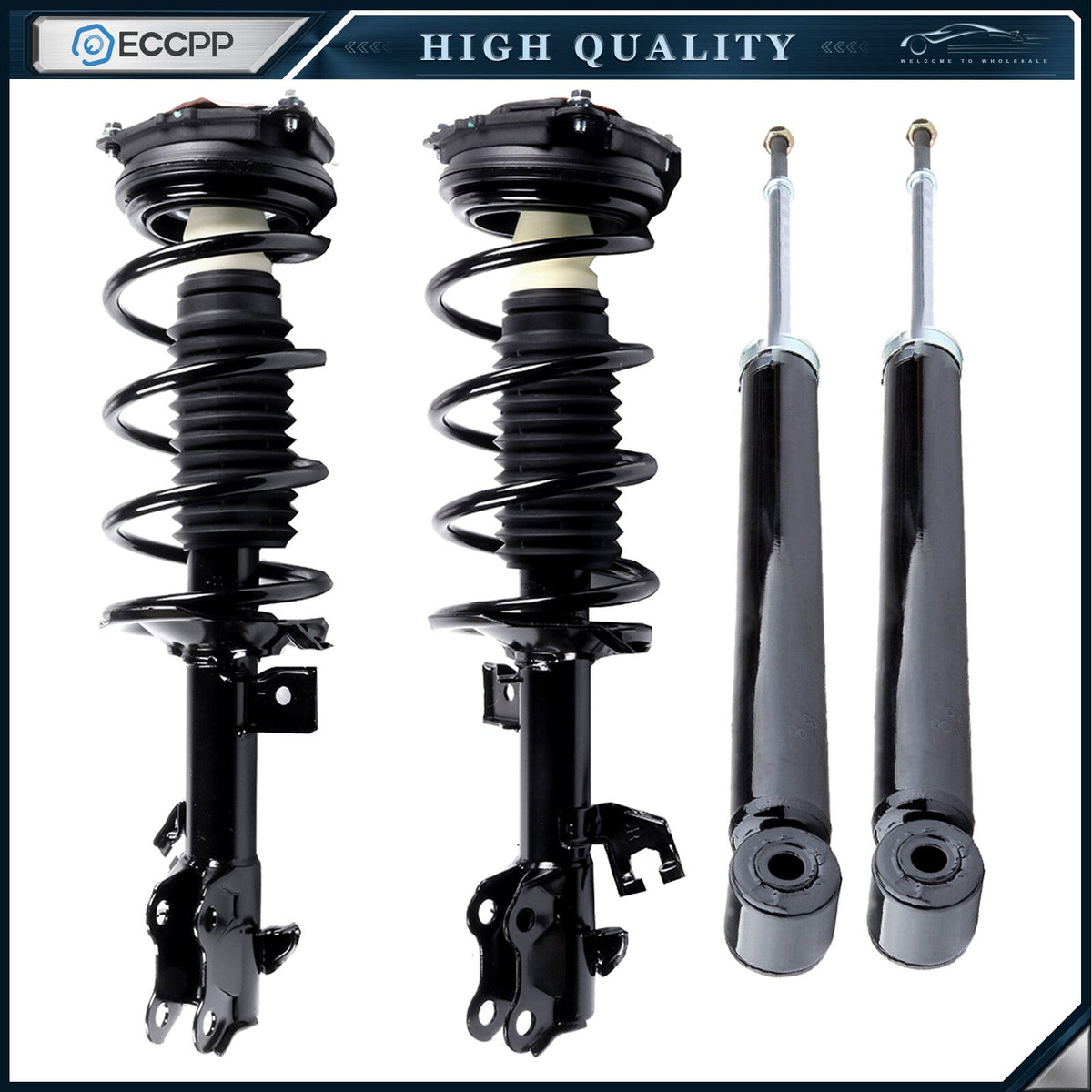 For 2007-12 Nissan Versa 4pcs F & R Complete Struts Assembly Shock Absorbers Kit 6B93BC-57