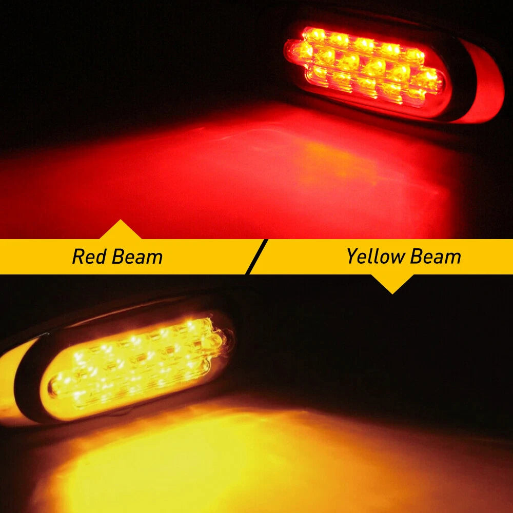 10x Amber Red Oval 16 LED Side Clearance Marker Lights Car Truck Trailer RV EOA 6B93BC-57