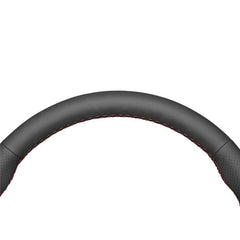 Black Perforated Leather Steering Sew-on Wheel Wrap Cover For Nissan Murano