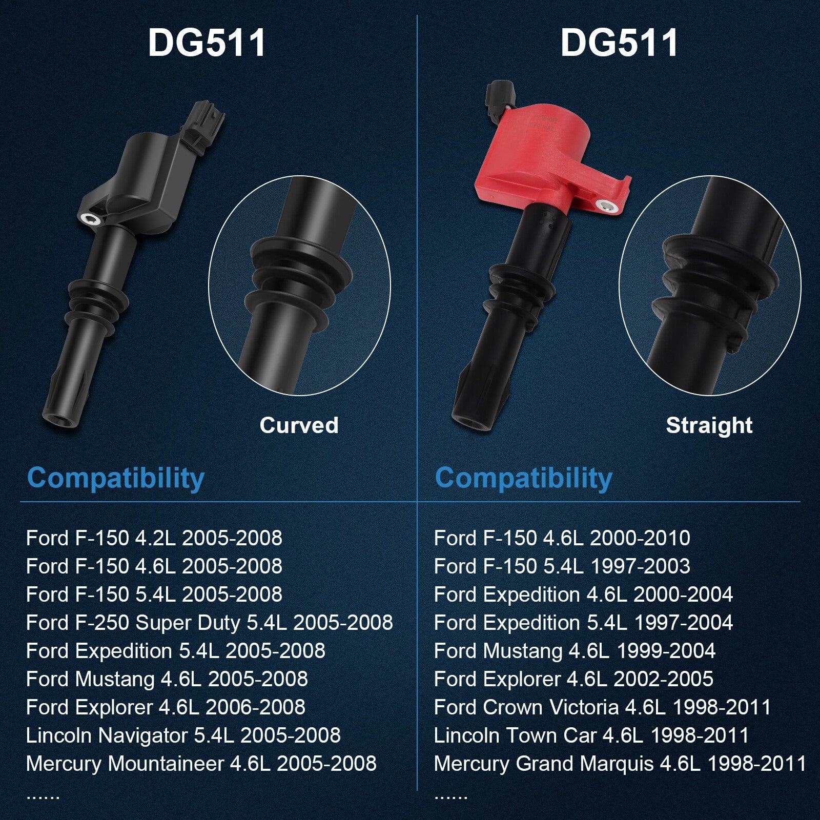 ECCPP 8 Ignition Coils For 5.4L V8 Ford F-150 Expedition 2005 2006 2007 2008 ECCPP