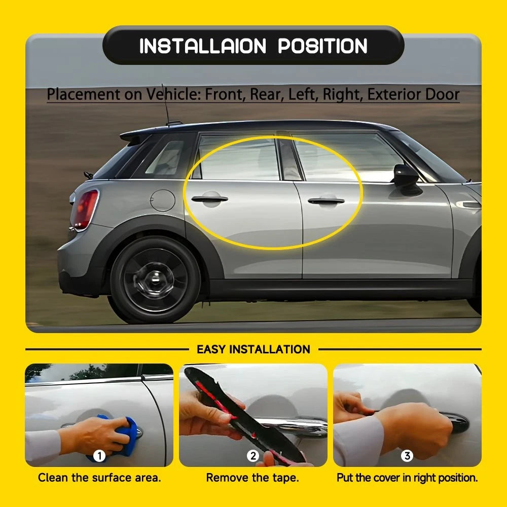 For 2017+ Mini Hatch Countryman F55 F60 GLOSS BLACK Door Handle Covers Overlay A 6B93BC-57