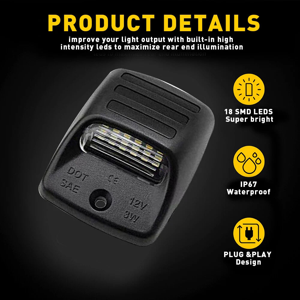 2 x LED License Plate Light Rear Bumper For Lamp Toyota Tacoma Tundra 2005-2015 6B93BC-57