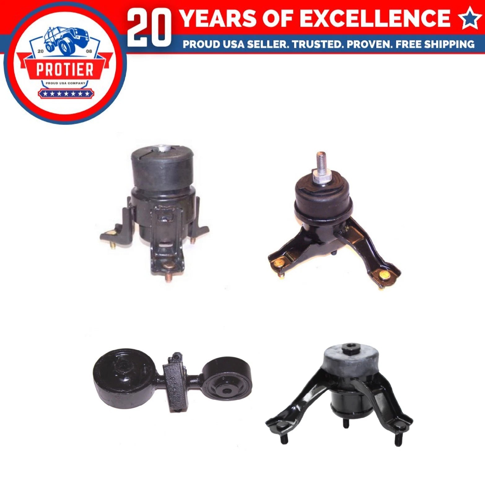 Fits 2007 2008 2009 Toyota Camry 2.4L L4 AUTO Engine Motor&Trans Mount Set 4pcs 6B93BC-57