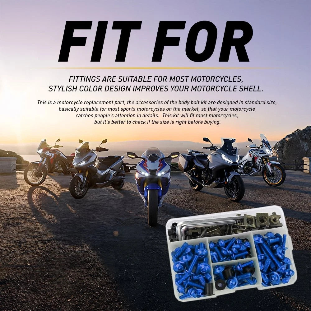 Blue For Kawasaki Ninja NINJA Bolt Kit Body Screw Set Motorcycle Accessories EOA 6B93BC-57