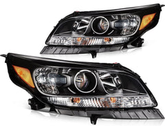 ECCPP Headlights Assembly For Chevrolet Malibu 2013-2015 Pair Kit Black Amber 6B93BC-57