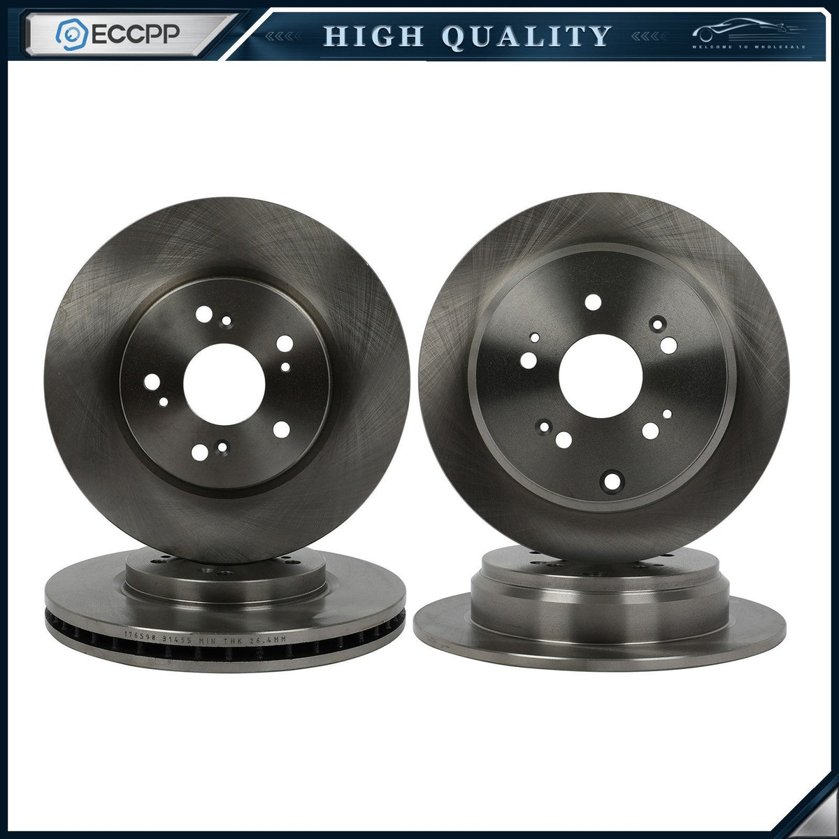 Front & Rear Brake Rotors Discs For Acura RDX 2007 2008 2009 2010 2011 2012 6B93BC-57