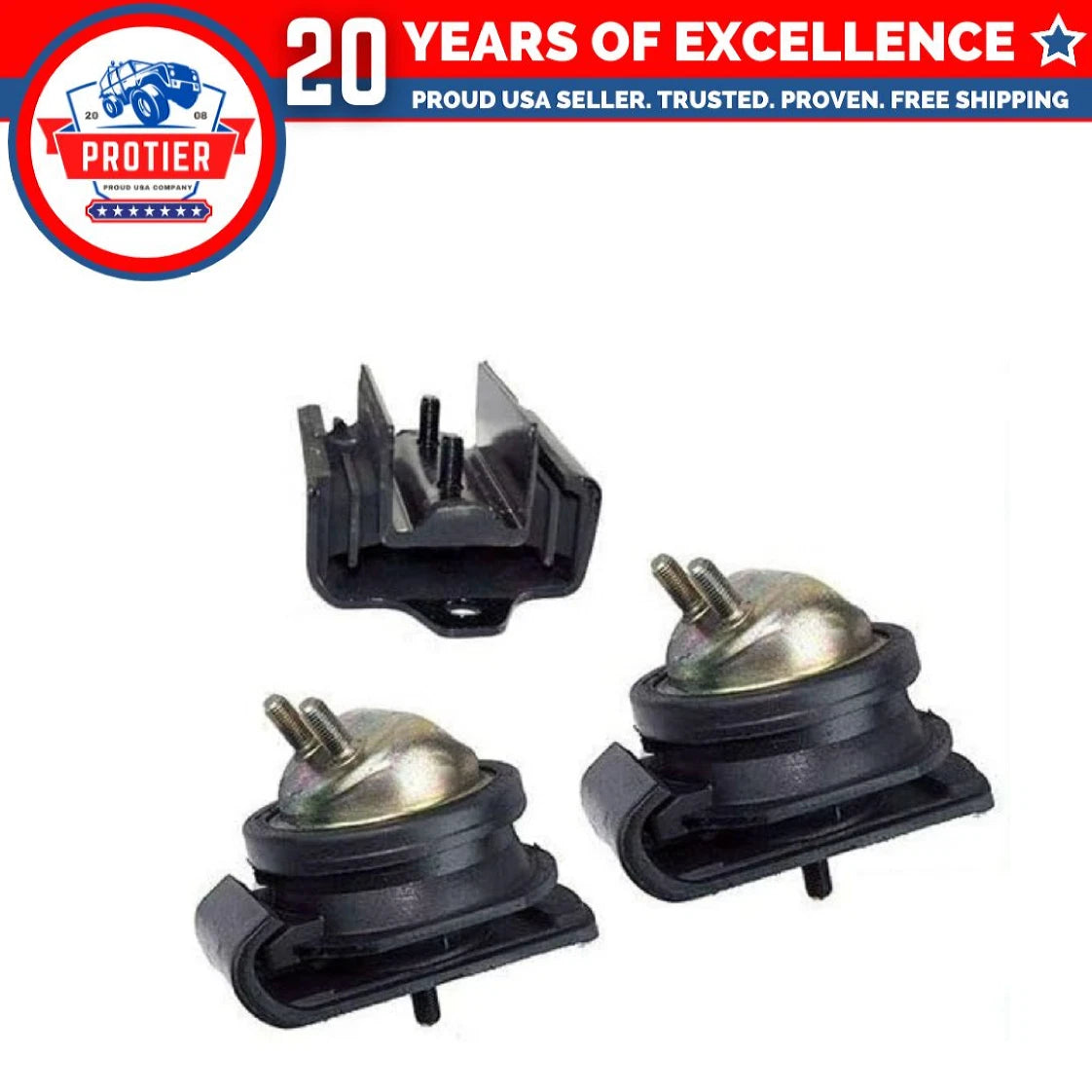 Motor & Trans Mount 3PCS Set for 99-04 Nissan Frontier 3.3L 4WD/ Xterra 3.3L 6B93BC-57