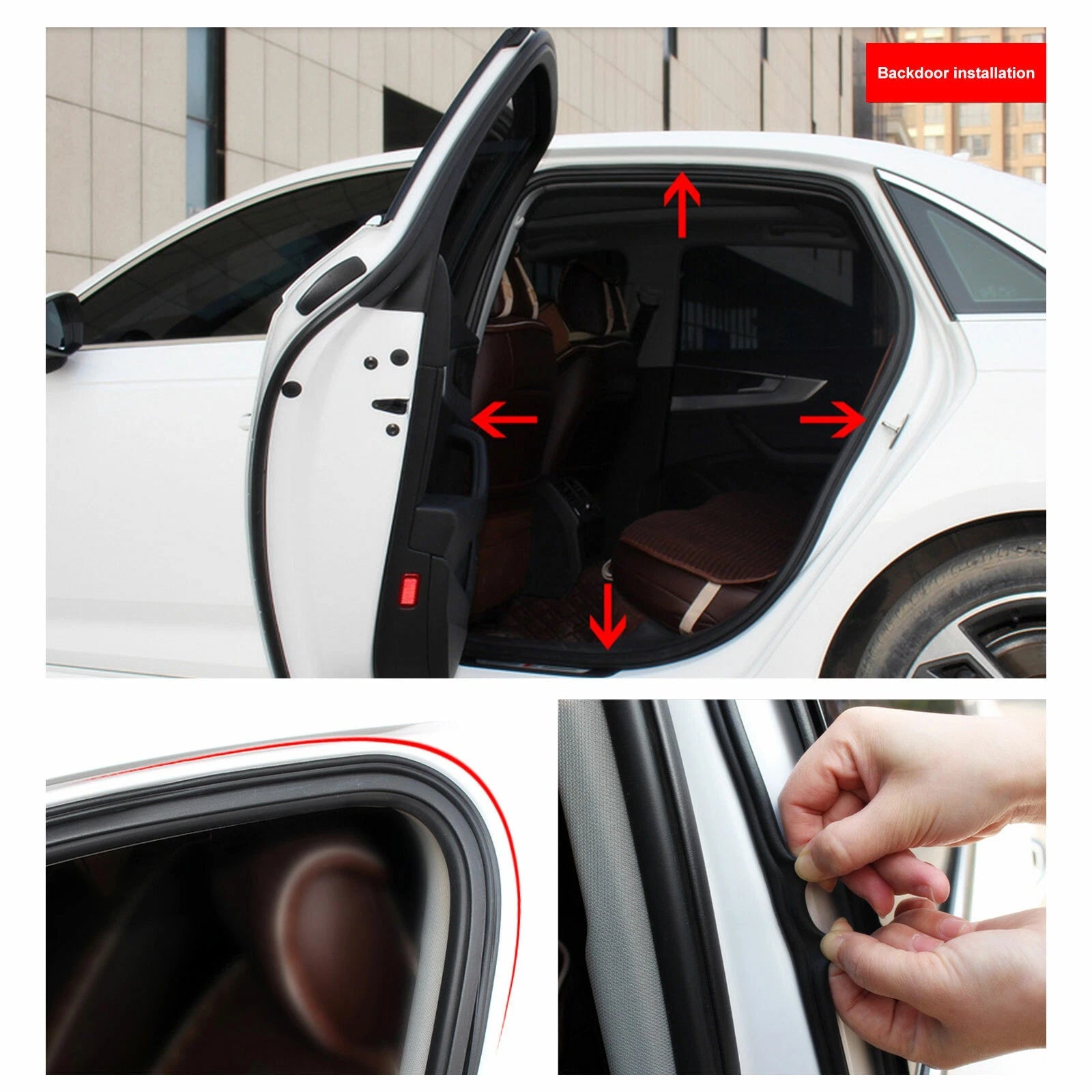 Universal Car Door Rubber Seal Weather Hollow Strip Weatherstrip 16FT 5M L-Shape 6B93BC-57