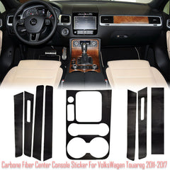 Interior Center Console Carbon Fiber Molding Sticker Decals For VW Touareg 11-17