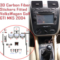 Interior Center Console Carbon Fiber Molding Sticker Decals For Volkswagen MK5