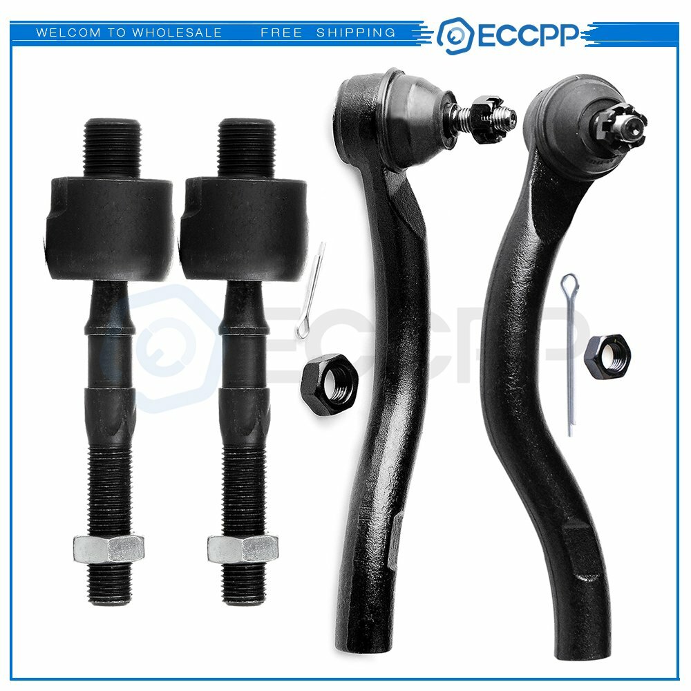4pcs Inner & Outer Tie Rod End Links For 2004-2008 Acura TSX & Honda Accord 2.4L 6B93BC-57