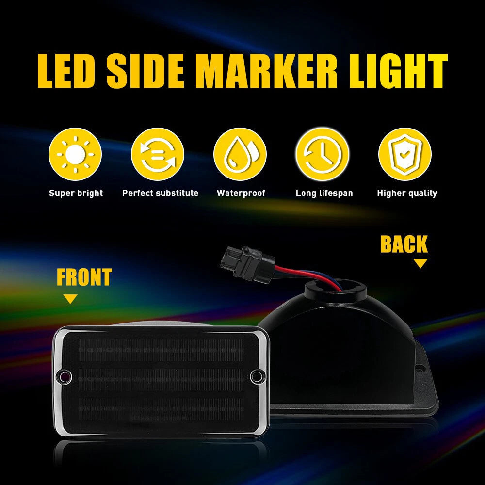 For Jeep Wrangler TJ 1997-06 Smoked LED Bumper Signal Front Side Marker Lights A 6B93BC-57