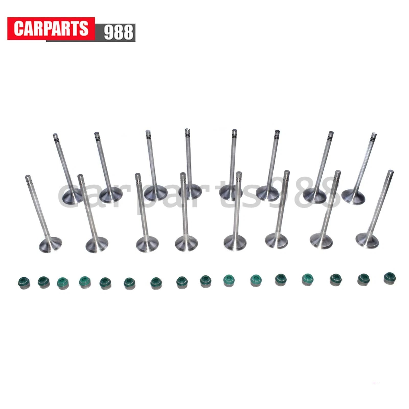 8x Intake + 8x Exhaust Valves + 16x Valve Stem Seal For Audi A3 A5 Golf GTI EOS 6B93BC-57