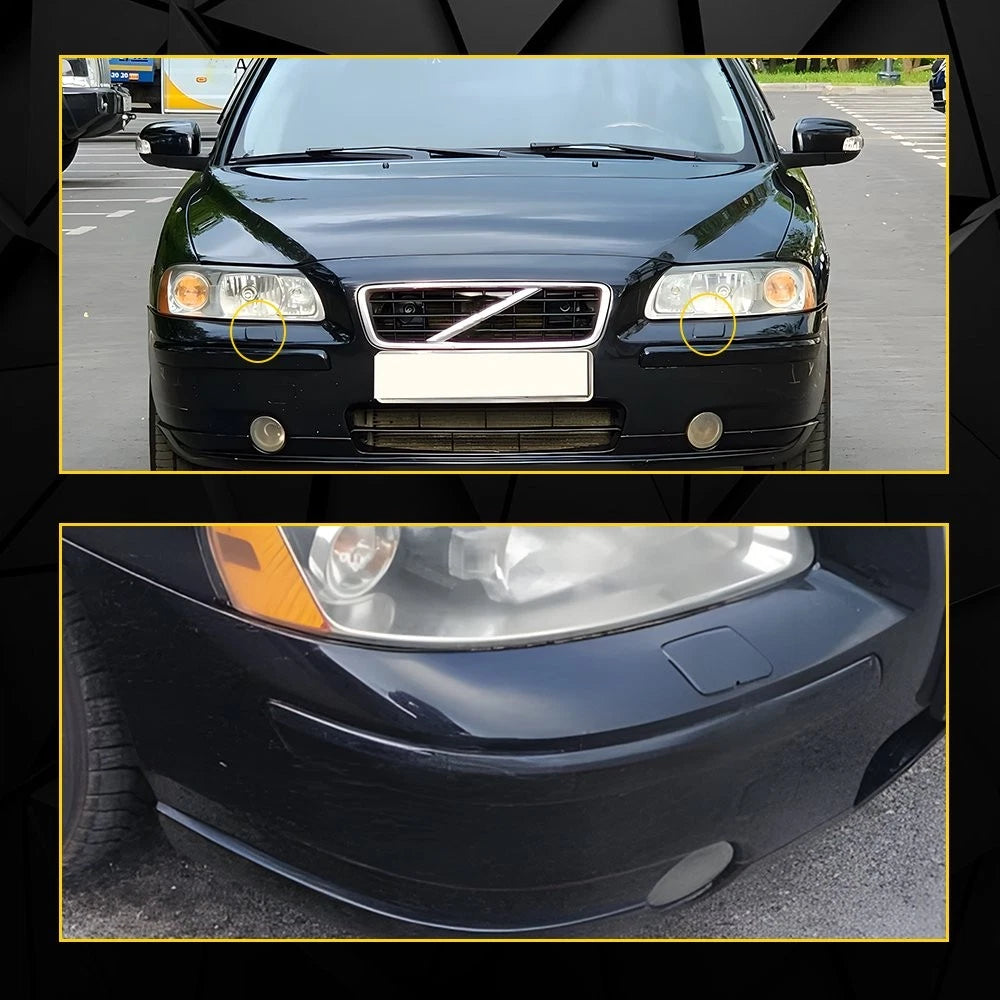 For Volvo S60 2005-2009 Black Pair Front Headlight Washer Jet Spray Cover Cap EA 6B93BC-57