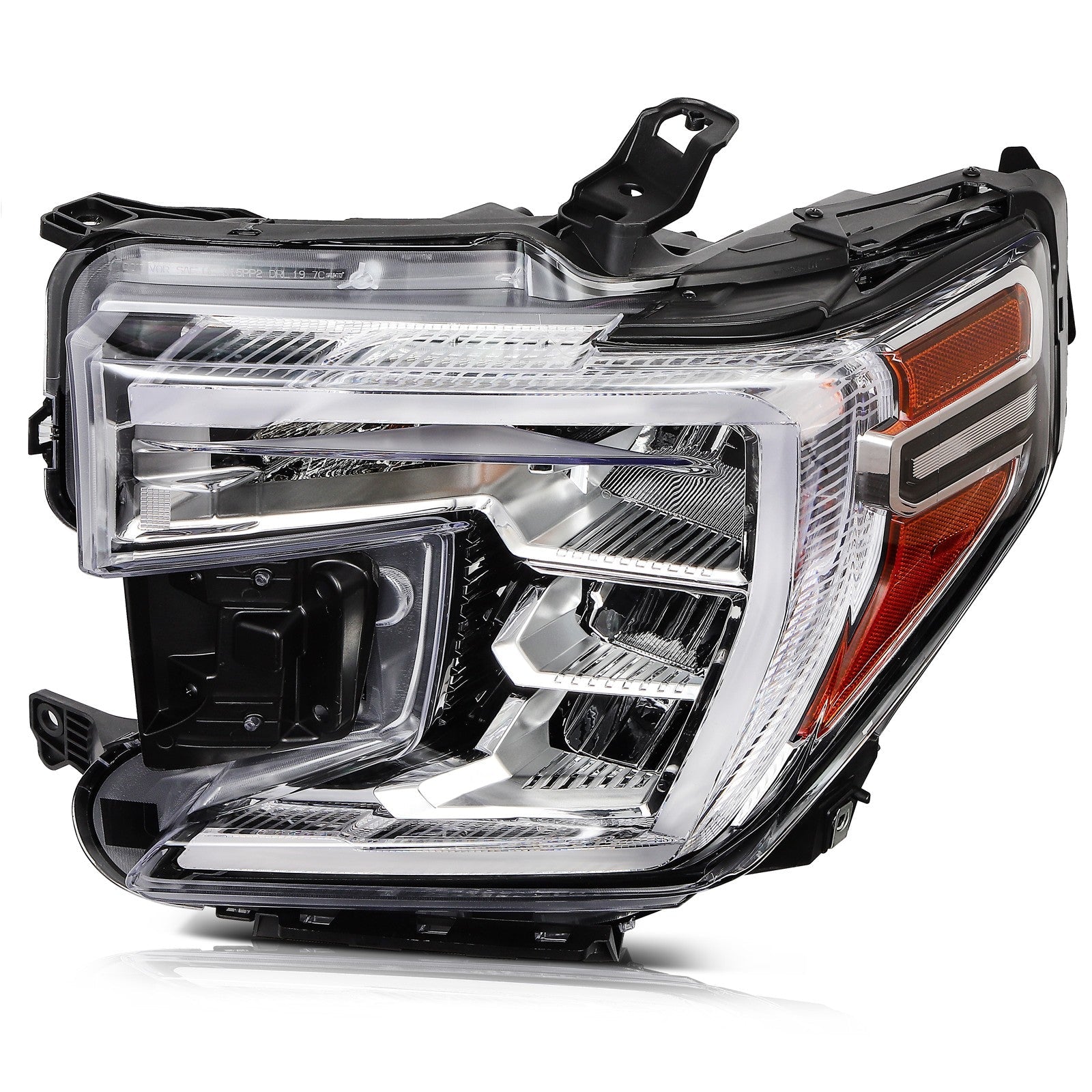 ECCPP LED Headlight Assembly For GMC Sierra 1500 2019-2022 Left Side Black Amber 6B93BC-57