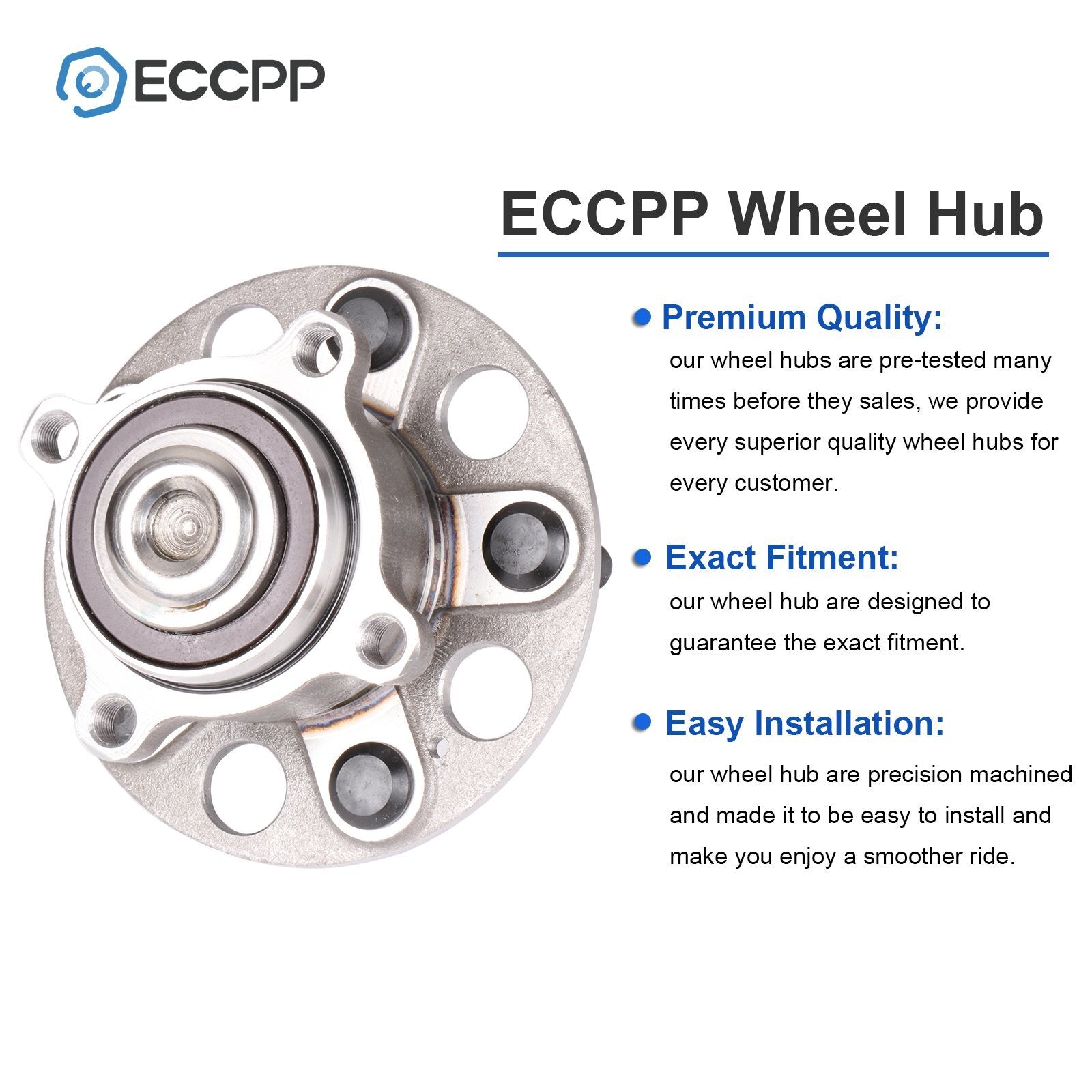 2Pcs Wheel Hub Bearings Assembly Rear FWD For 2009-2014 Acura TL Base Sedan 3.5L 6B93BC-57