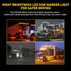 20X 3/4" Amber White Small Round Side Marker lights LED Mini Button lamps 12V EA 6B93BC-57